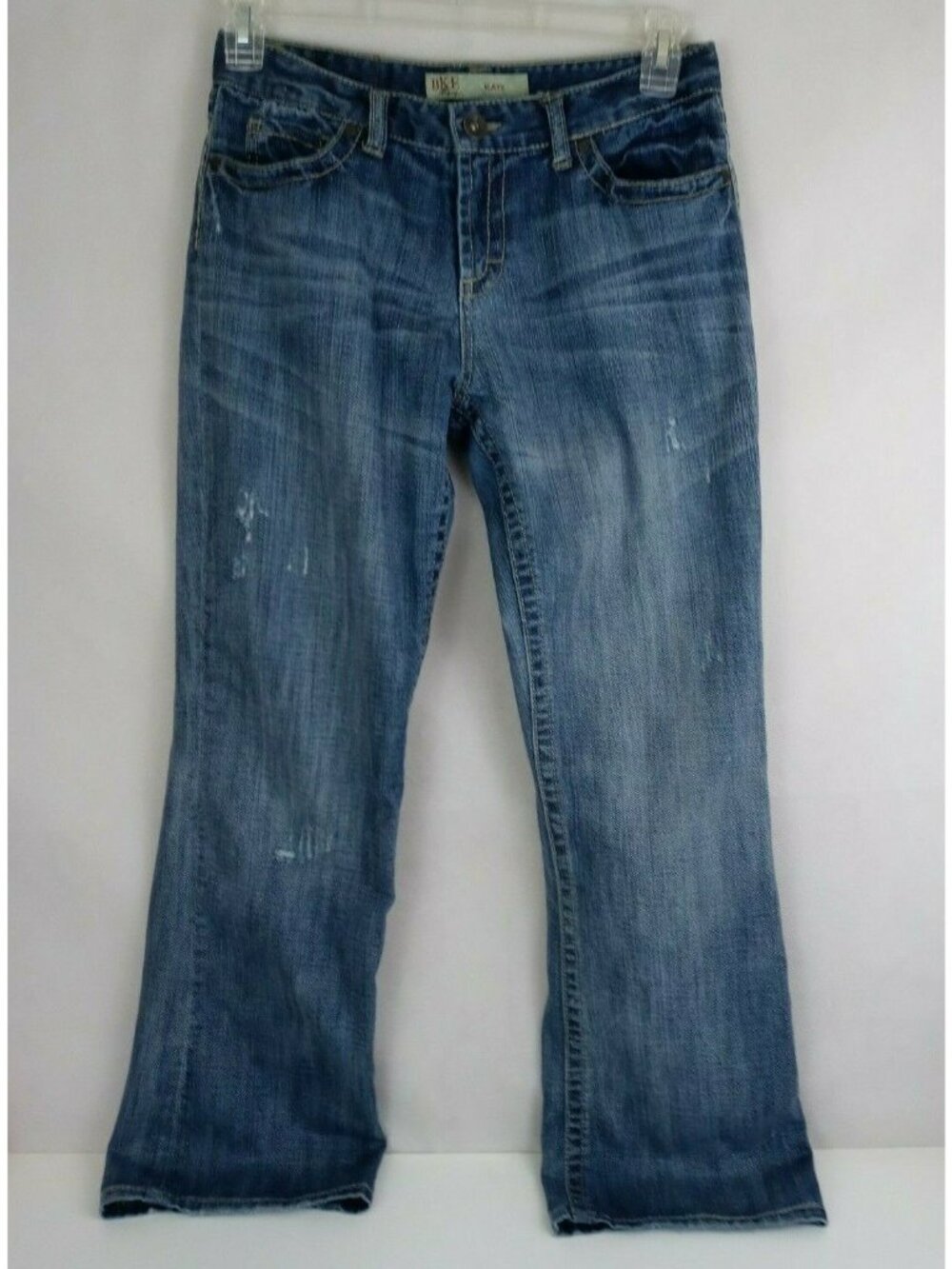 BKE Kate Bootcut Stretch Distressed Whiskered Ripped Jeans Size 28x31.5